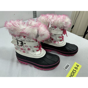 Girls Excellent Condition Kriver Snow Boots Size 3 Blue Pink Side Zip